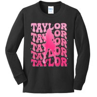 Retro Taylor First Name Personalized 80S Kids Long Sleeve Shirt