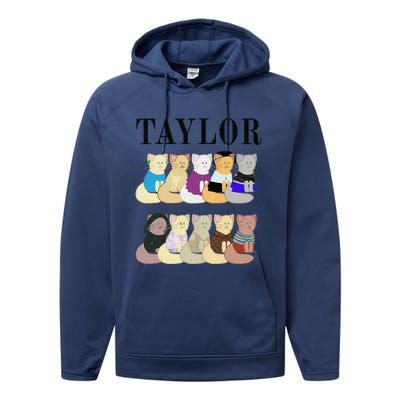 Retro Taylor First Name Personalized Name Groovy Performance Fleece Hoodie