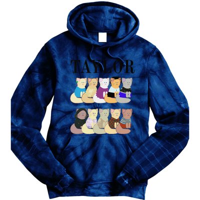 Retro Taylor First Name Personalized Name Groovy Tie Dye Hoodie