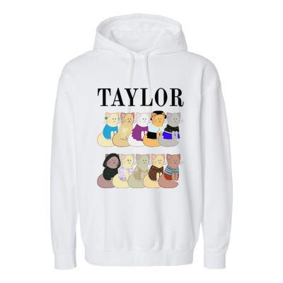 Retro Taylor First Name Personalized Name Groovy Garment-Dyed Fleece Hoodie