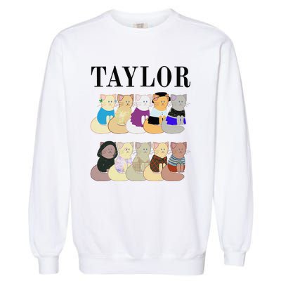 Retro Taylor First Name Personalized Name Groovy Garment-Dyed Sweatshirt