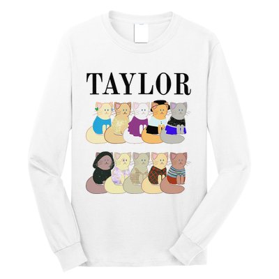 Retro Taylor First Name Personalized Name Groovy Long Sleeve Shirt