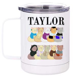 Retro Taylor First Name Personalized Name Groovy 12 oz Stainless Steel Tumbler Cup