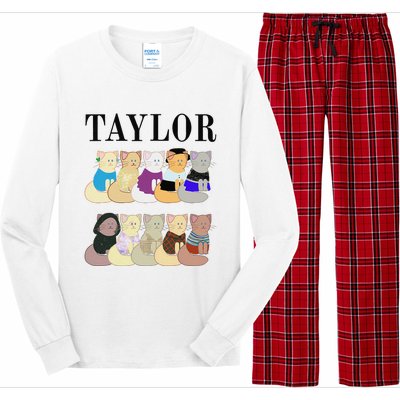 Retro Taylor First Name Personalized Name Groovy Long Sleeve Pajama Set