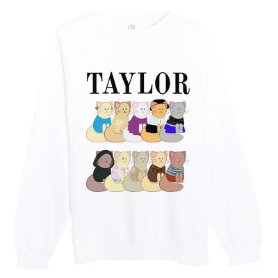 Retro Taylor First Name Personalized Name Groovy Premium Crewneck Sweatshirt