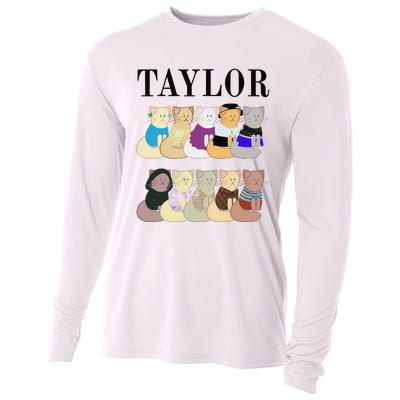 Retro Taylor First Name Personalized Name Groovy Cooling Performance Long Sleeve Crew