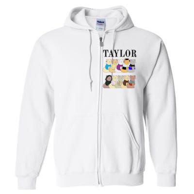 Retro Taylor First Name Personalized Name Groovy Full Zip Hoodie