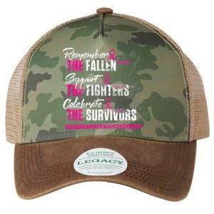 Remember The Fallen Support The Fighters Breast Cancer Legacy Tie Dye Trucker Hat