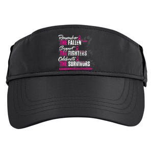 Remember The Fallen Support The Fighters Breast Cancer Adult Drive Performance Visor