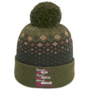 Remember The Fallen Support The Fighters Breast Cancer The Baniff Cuffed Pom Beanie