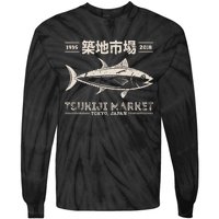 Retro Tsukiji Fish Market Tuna Streetwear Tokyo Anime Tie-Dye Long Sleeve Shirt