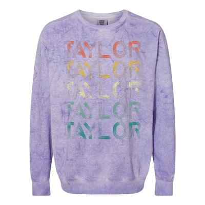 Retro T.AYLOR First Name Personalized Colorblast Crewneck Sweatshirt