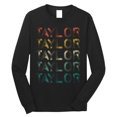 Retro T.AYLOR First Name Personalized Long Sleeve Shirt