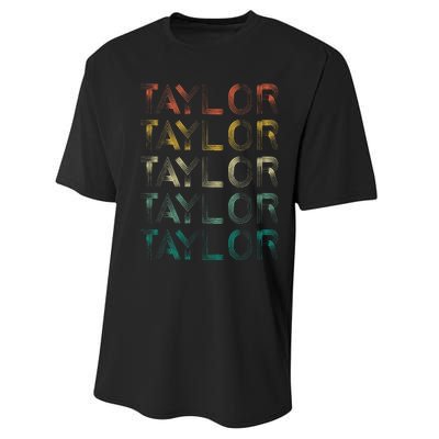 Retro T.AYLOR First Name Personalized Performance Sprint T-Shirt