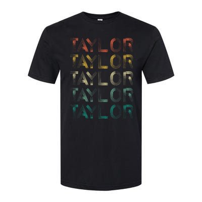 Retro T.AYLOR First Name Personalized Softstyle CVC T-Shirt