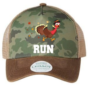 Run Turkey Funny Thanksgiving Legacy Tie Dye Trucker Hat