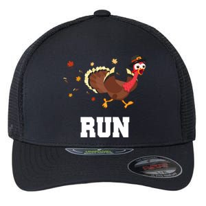 Run Turkey Funny Thanksgiving Flexfit Unipanel Trucker Cap