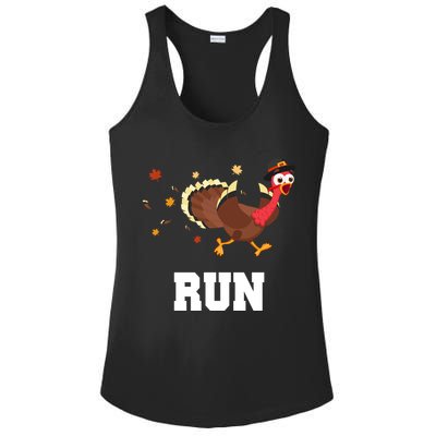 Run Turkey Funny Thanksgiving Ladies PosiCharge Competitor Racerback Tank
