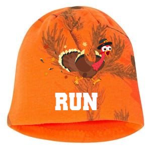 Run Turkey Funny Thanksgiving Kati - Camo Knit Beanie