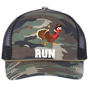 Run Turkey Funny Thanksgiving Retro Rope Trucker Hat Cap