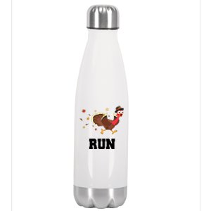 Run Turkey Funny Thanksgiving Stainless Steel Insulated Water Bottle