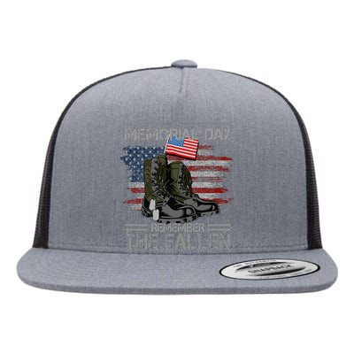 Remember The Fallen Veteran Military Vintage Flat Bill Trucker Hat