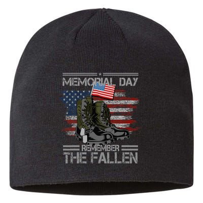 Remember The Fallen Veteran Military Vintage Sustainable Beanie