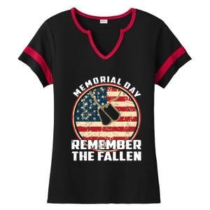 Remember The Fallen Veteran Military Happy Memorial Day Gift Ladies Halftime Notch Neck Tee