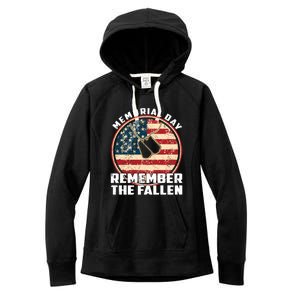 Remember The Fallen Veteran Military Happy Memorial Day Gift Women's Fleece Hoodie