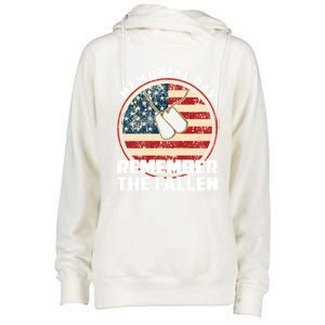 Remember The Fallen Veteran Military Happy Memorial Day Gift Womens Funnel Neck Pullover Hood