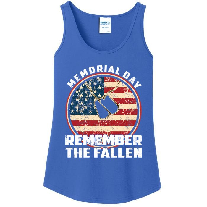 Remember The Fallen Veteran Military Happy Memorial Day Gift Ladies Essential Tank