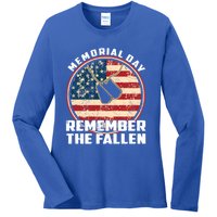 Remember The Fallen Veteran Military Happy Memorial Day Gift Ladies Long Sleeve Shirt