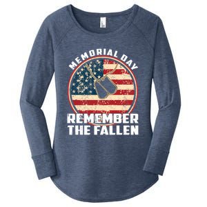 Remember The Fallen Veteran Military Happy Memorial Day Gift Women's Perfect Tri Tunic Long Sleeve Shirt