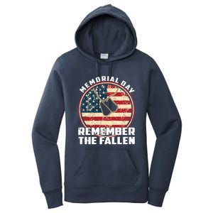 Remember The Fallen Veteran Military Happy Memorial Day Gift Women's Pullover Hoodie