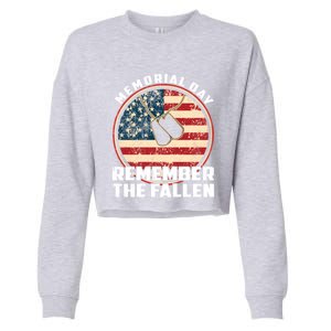 Remember The Fallen Veteran Military Happy Memorial Day Gift Cropped Pullover Crew