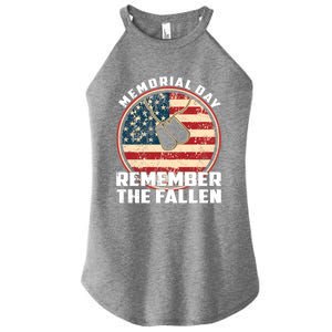 Remember The Fallen Veteran Military Happy Memorial Day Gift Women's Perfect Tri Rocker Tank