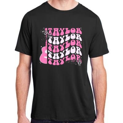 Retro T.AYLOR First Name Personalized Groovy Birthday Adult ChromaSoft Performance T-Shirt