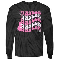 Retro T.AYLOR First Name Personalized Groovy Birthday Tie-Dye Long Sleeve Shirt