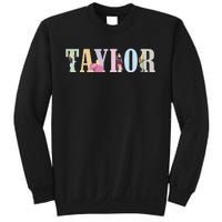 Retro Taylor First Name Personalized Groovy Birthday Girl Sweatshirt