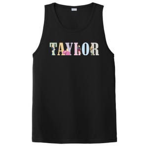 Retro Taylor First Name Personalized Groovy Birthday Girl PosiCharge Competitor Tank