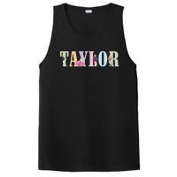 Retro Taylor First Name Personalized Groovy Birthday Girl PosiCharge Competitor Tank