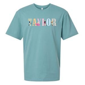 Retro Taylor First Name Personalized Groovy Birthday Girl Sueded Cloud Jersey T-Shirt