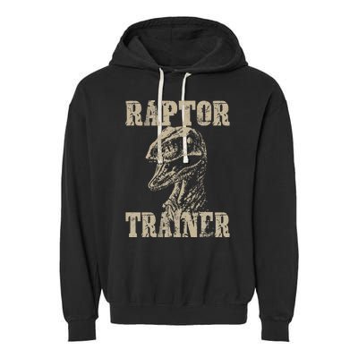 Raptor Trainer Funny Dinosaur Lover Halloween Costume Garment-Dyed Fleece Hoodie