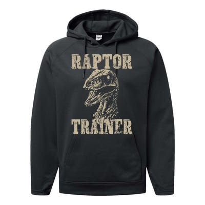 Raptor Trainer Funny Dinosaur Lover Halloween Costume Performance Fleece Hoodie