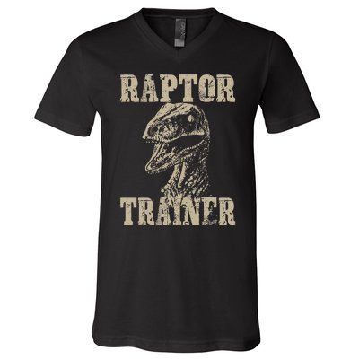 Raptor Trainer Funny Dinosaur Lover Halloween Costume V-Neck T-Shirt