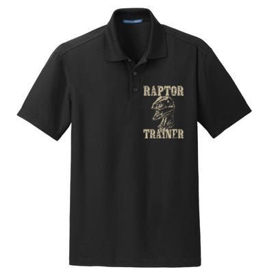 Raptor Trainer Funny Dinosaur Lover Halloween Costume Dry Zone Grid Polo