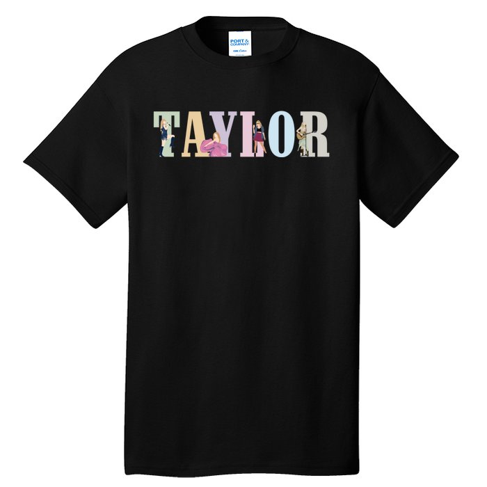 Retro Taylor First Name Personalized Groovy Birthday Girl Tall T-Shirt