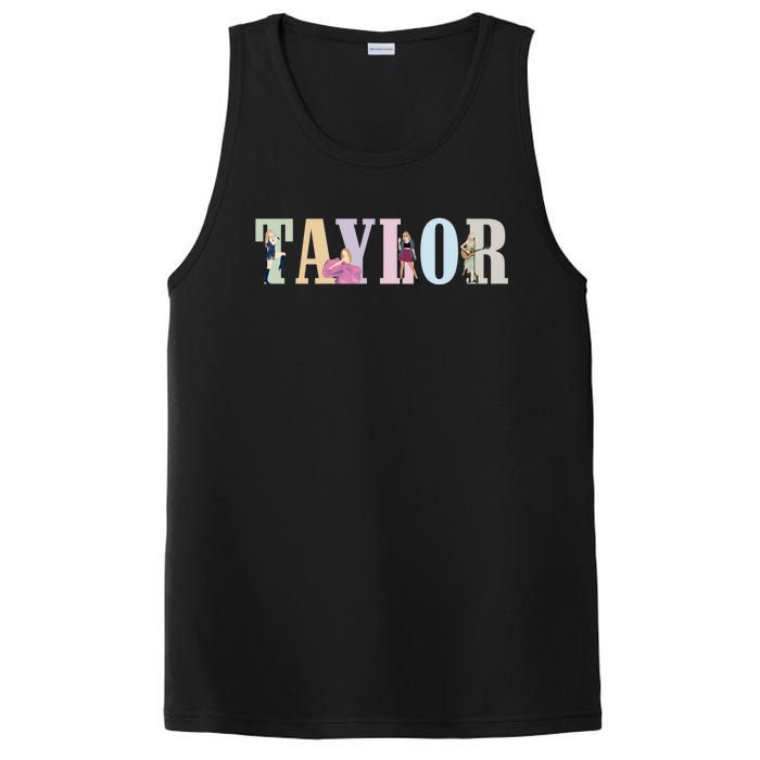 Retro Taylor First Name Personalized Groovy Birthday Girl PosiCharge Competitor Tank