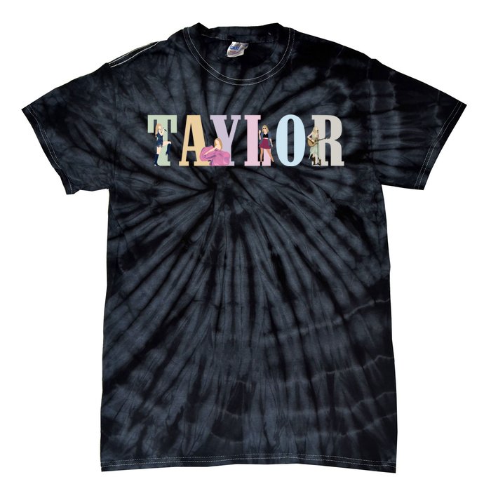 Retro Taylor First Name Personalized Groovy Birthday Girl Tie-Dye T-Shirt