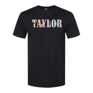 Retro Taylor First Name Personalized Groovy Birthday Girl Softstyle CVC T-Shirt